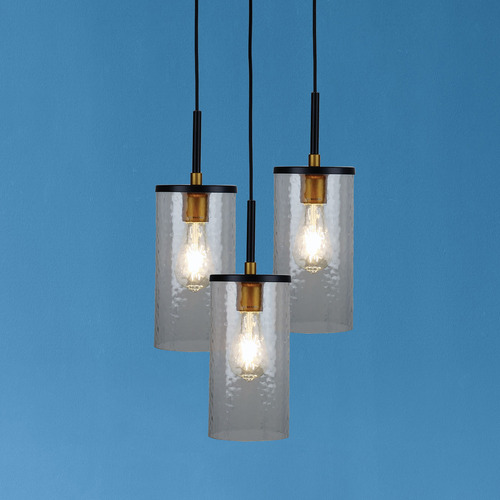 Blue seeded glass on sale pendant light